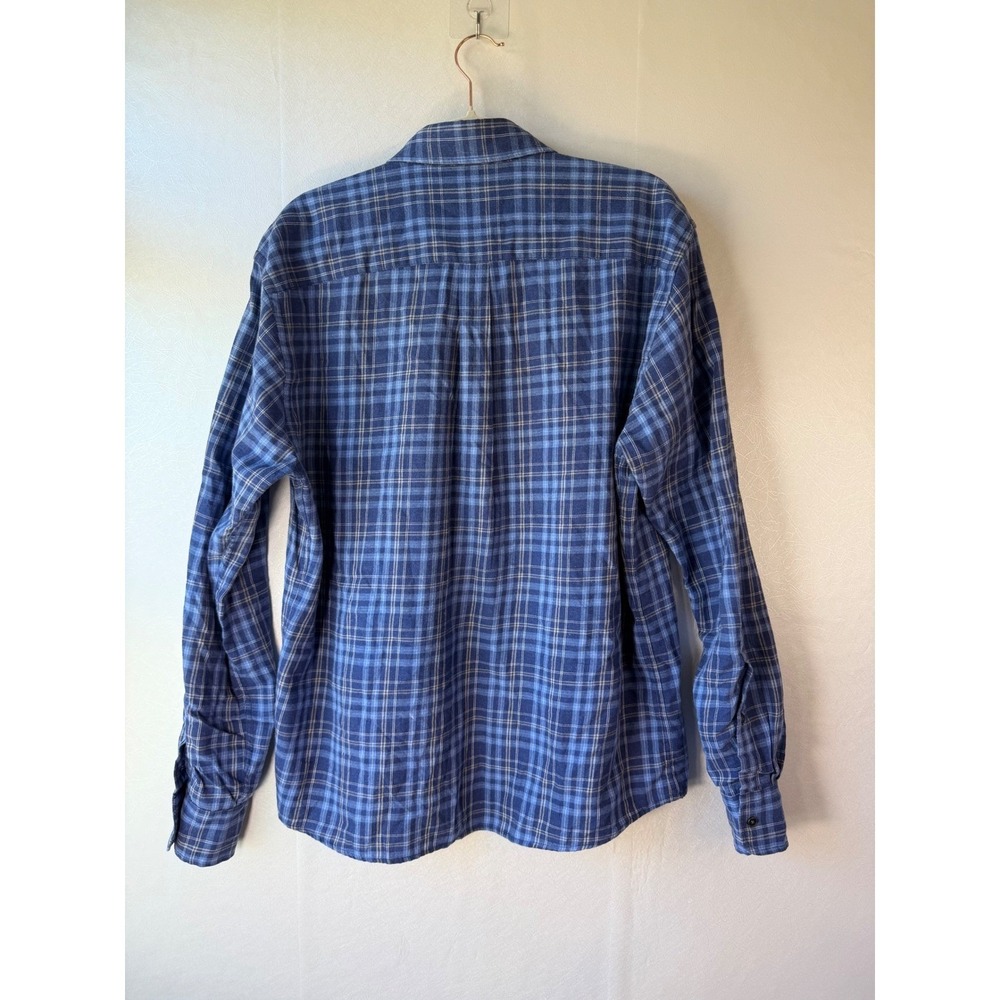 Peter Millar Mens Large Blue Plaid Button Down Shirt 100% Cotton Long Sleeve L - Picture 2 of 9
